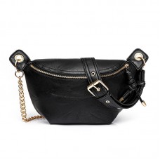Women's Soft PU Leather Crossbody Bags Stylish Shoulder Bag Ladies Fanny Packs Waist Belt Bag With Changeable Strap